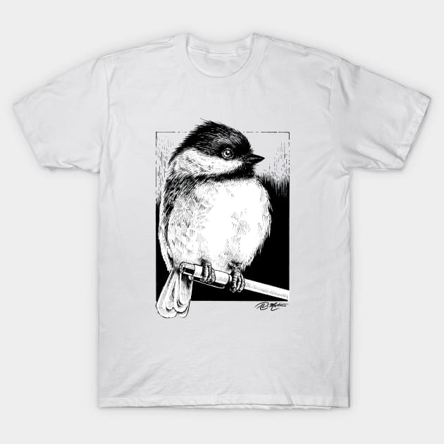 Pen & Chickadee T-Shirt by Angelo DiMartino